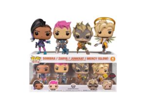 FUNKO Bobble Figure Overwatch POP! 4-Pack – Sombra / Zarya /Junkrat /Mercy (Glow) 18