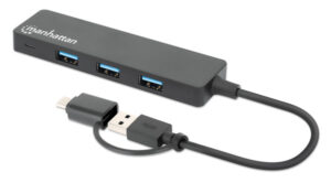 USB-C HUB 4port Manhattan 180863 3.2 G1+USB-C/5Gbps/Crni 18