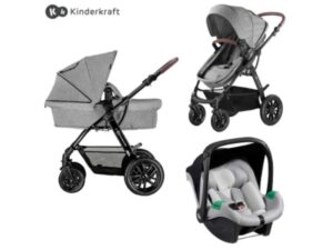 KINDERKRAFT Dečija kolica MOOV 3u1 Mink pro – Grey melange 18