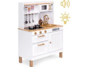 ECO TOYS Drvena kuhinja za decu sa ormarićima i 7 doadataka 7275