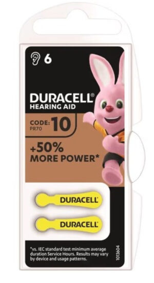 Duracell Hearing Aid 10/PR70 1,45V baterija za slusni aparat PAK6 19