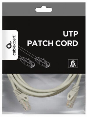 PP6U-CU-3M Gembird Mrezni kabl, CAT6 BAKARNI UTP Patch cord 3m grey