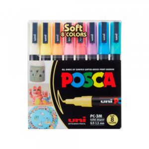 Marker Uni SET PC-3M POSCA /0.9-1,3mm 8 KOM PASTELNE BOJE