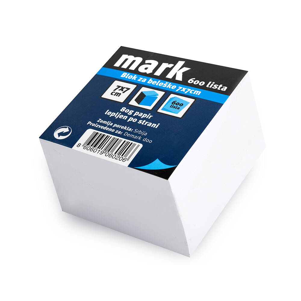 Blok za beleške 7×7 cm MARK 600 lista,lajmovan  060206