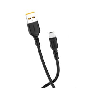 DENMEN D08T Type C USB data kabl 3,6A 1m CRNI