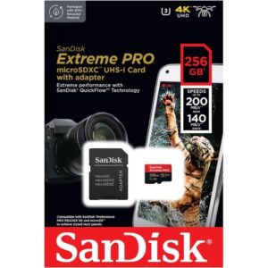 SanDisk SDXC256GB Micro Extreme Pro200MB/s A2 C10 V30 UHS-I US+Adapter