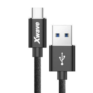 Xwave kabl USB Type C 3A ALU pleteni 1.2m  Crni