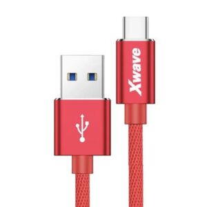 Xwave kabl USB Type C 3A ALU pleteni 2m  Crveni