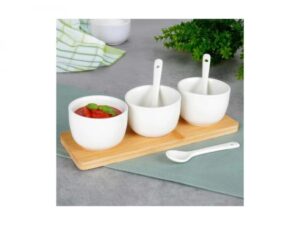 Vilde Set od tri cinije sa kasikama – Beli