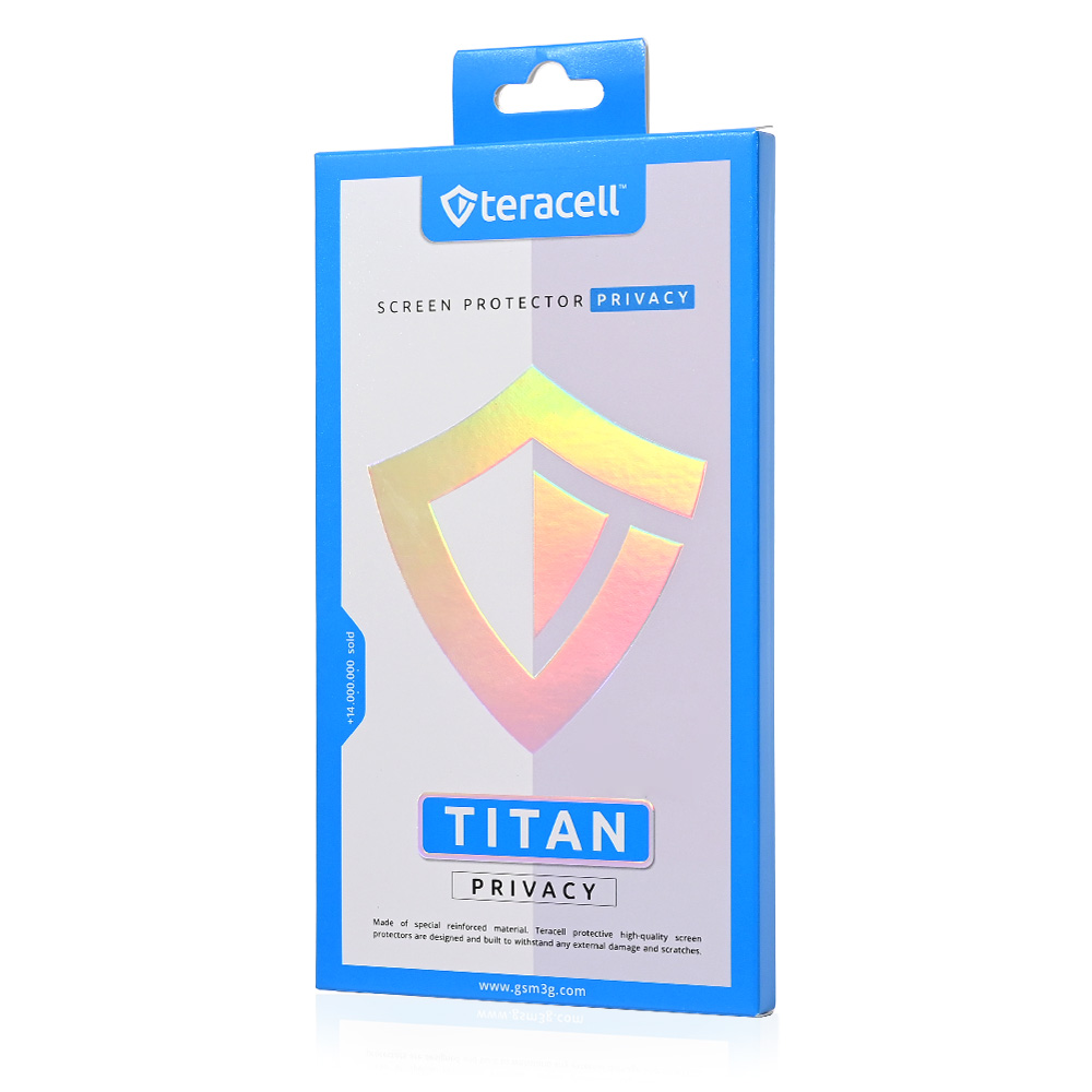 Zastitno staklo Tempered Glass Privacy Teracell Titan 2.5D za Samsung S928B Galaxy S24 Ultra crni (fingerprint unlock)