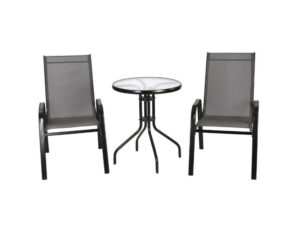 ED Metalni baštenski set, 2 stolice i sto, Antracit