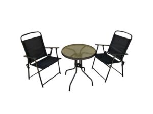 Denis Bistro set od čelika i ratana, 3 dela
