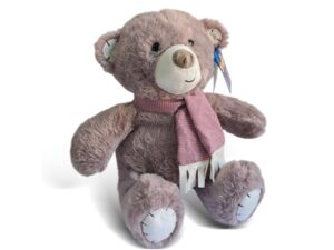 PERTINI Plišani bordo meda sa roze šalom 32cm