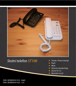 ST100 Telefon analogni, stoni, beli 19