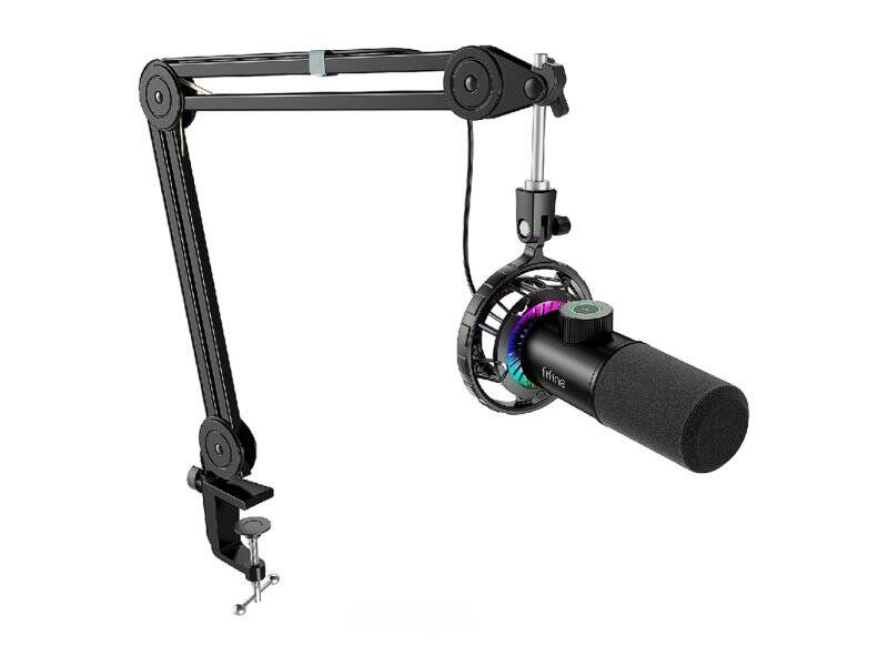 FIFINE T658 USB RGB dinamički mikrofon sa stalkom, crni