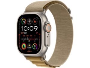 APPLE Watch Ultra2 v2 Cellular 49mm Natural Titanium Case with Tan Alpine Loop – Small (mx4e3se/a)