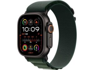 APPLE Watch Ultra2 v2 Cellular 49mm Black Titanium Case with Dark Green Alpine Loop – Medium (mx4r3se/a)