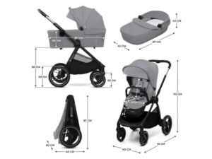 KINDERKRAFT Kolica za bebe 2U1 NEA 2 PLATINUM GREY