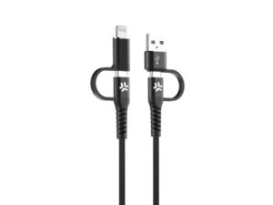 CELLY CELLY 4u1 kabl za telefon USB-C na USB-C sa USB-A & Lightning nastavcima POWER DELIVERY 19