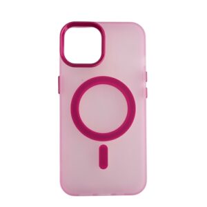 Silikonska futrola Magsafe FLURO COLOR Iphone 13/14 ROZE 19