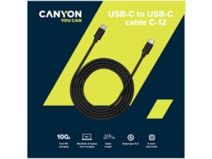 CANYON Tip-C kabl, 2m, crni (CNS-USBC12B)