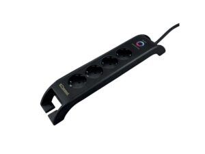 COMMEL Uticnica 4-struka + 2xUSB, prenaponska zastita, 2m crna HO5VV-F 3G1.5 19