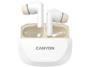 CANYON Slušalice HEXAGON 7 TWS ANC+ENC Wireless Charge White Beige