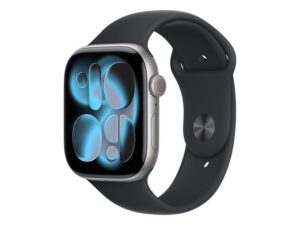 APPLE Watch S11 GPS 46mm Space Grey Aluminium Case with Black Sport Band - M/L (mev44rk/a)