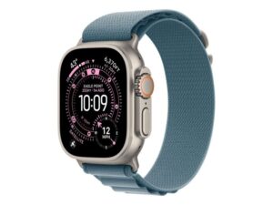 APPLE Watch Ultra 3 Cellular 49mm Natural Titanium Case with Light Blue Alpine Loop – Medium (mewm4se/a)