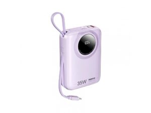 REMAX RPP-73 Purple 35W Power Bank with 2 Fast Charging Cables 20000mAh