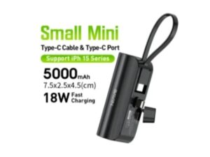 Bavin Power bank 5000mAh USB-C port + kabl type-C crna – PC012 PRO
