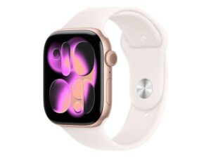 APPLE Watch S11 GPS 46mm Rose Gold Aluminium Case with Light Blush Sport Band – M/L (mev74et/a)