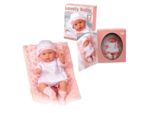 PERTINI Lutka Lovely Baby 33cm sa jastukom roze