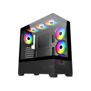 Kućište IG-MAX X218B-4F Black Horizon glass