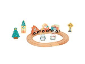 TOOKY TOY Drveni novogodišnji vozić 19