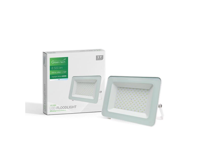 GREENTECH LED reflektor 100W 6500K 8500lm IP65 (ALX-100WH)