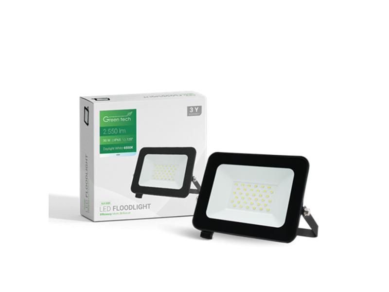 GREENTECH LED reflektor 30W 6500K 2550lm IP65 (ALX-30BK)