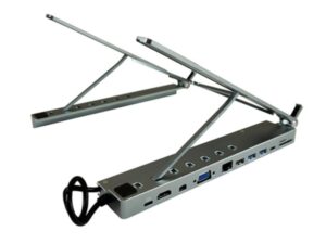 LC POWER USB LC-HUB-C-MULTI-STAND Notebook Holder with USB-C muli Hub, HDMI, mini-DP,VGA,LAN,3xUSB3.0,2xUSB-C carde reader,audio