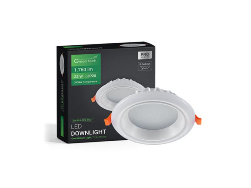 GREENTECH LED ugradni spot 22W 3CCT (DW-R03-22W-3CCT)