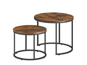 Bolzz Okrugli sto za kafu, 2 komada – rustikalne / crne noge