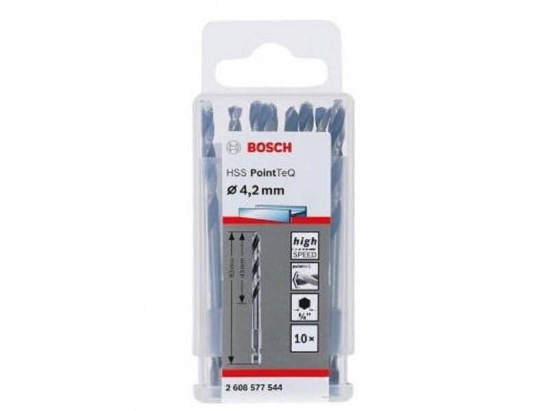 BOSCH HSS spiralna burgija PointTeQ 4,2 mm sa šestougaonim HEX prihvatom pakovanje od 10 komada