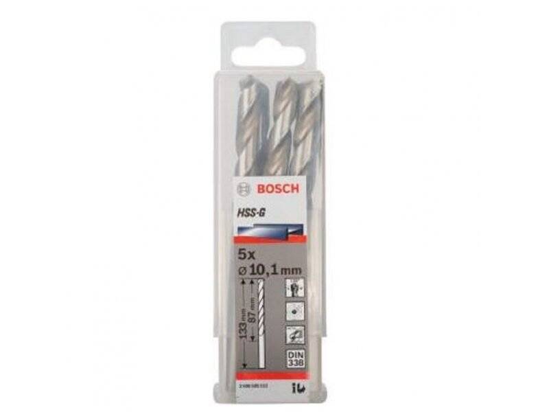 BOSCH Burgija za metal HSS-G, DIN 338 10,1 x 87 x 133 mm pakovanje od 5 komada
