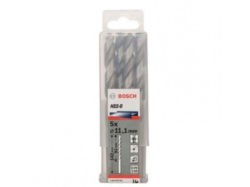 BOSCH Burgija za metal HSS-G, DIN 338 11,1 x 94 x 142 mm pakovanje od 5 komada
