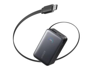 ANKER Nano Power Bank 10000mAh, 45W, sa ugrađenim USB-C kablom na izvlačenje, crni