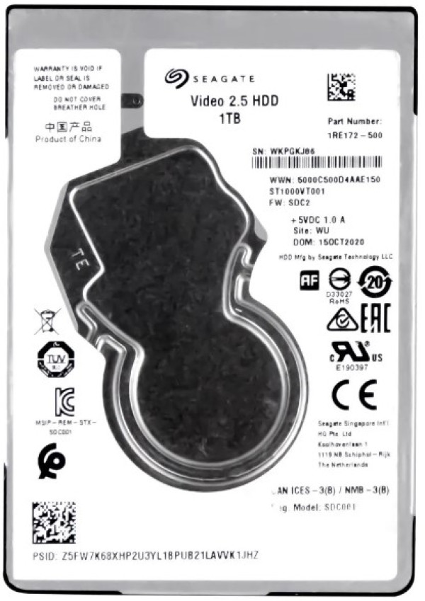 HDD 2.5 * 1TB ST1000VT001 SEAGATE 5400RPM 128MB SATA3