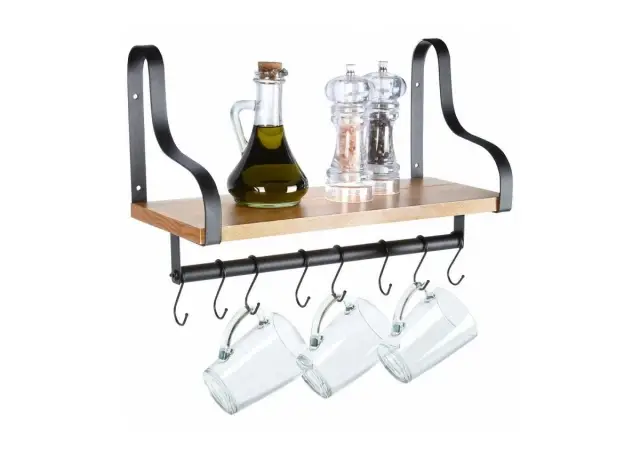 Vilde 569824 – Visenamenska kuhinjska polica sa kukama za kacenje solja