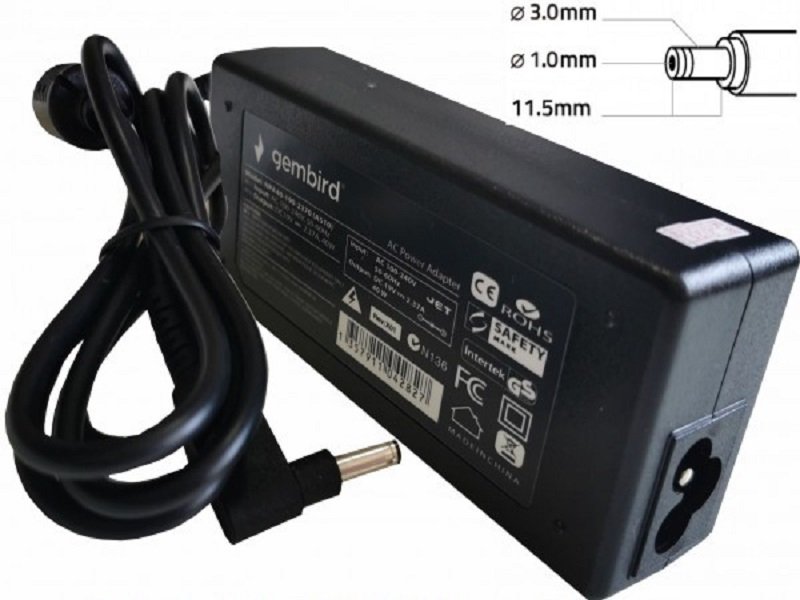 GEMBIRD NPA40-195-2370 (AC10) punjač za laptop 40W-19.5V-2.37A, 3.0×1.1mm black (819 alt=AC08) 38950