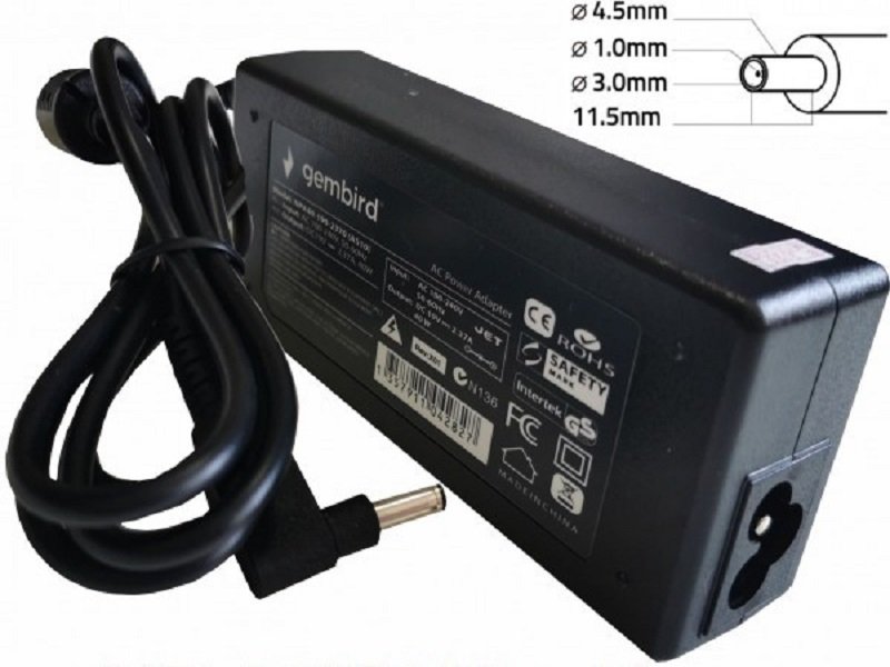 GEMBIRD NPA65-195-3330 (HP07) punjač za laptop 65W-19.5V-3.33A, 4.5×3.0mm PIN blue(901 Alt=DE11) 38960