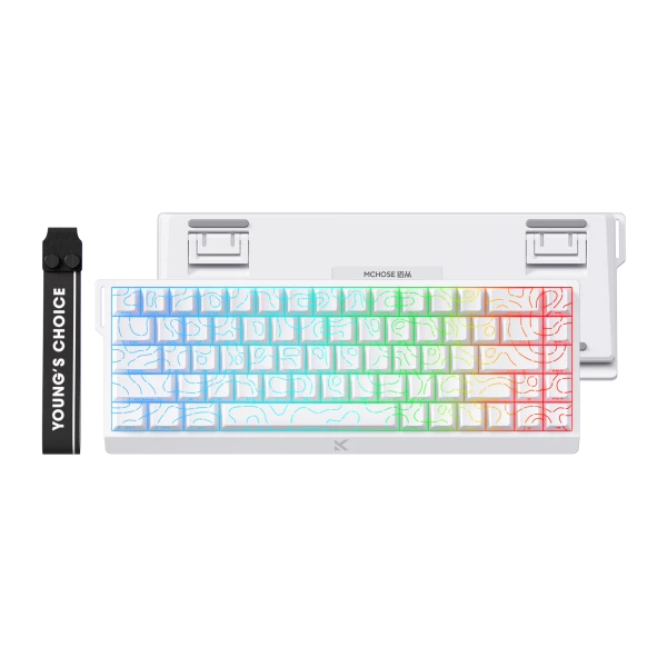 Gaming tastatura MCHOSE Ace 68 Hall Effect Magnetic Switch white topographic