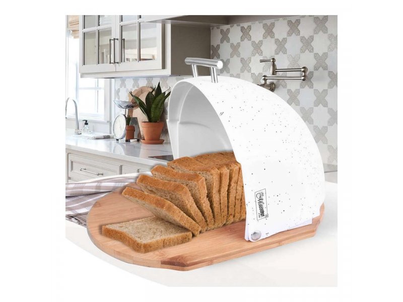MAESTRO Kutija za hleb MR1678WH bela bambus akril